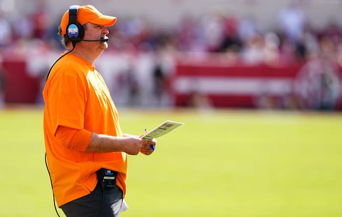 Tennessee Volunteers HC Josh Heupel during the loss to Alabama. (Photo by John David Mercer of USA Today Sports)